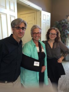 Len Vlahos (new owner of Tattered Book Store), Judith Briles (Founder of Author U) and Matilda (Local Author Contact for Tattered Cover Book Store).